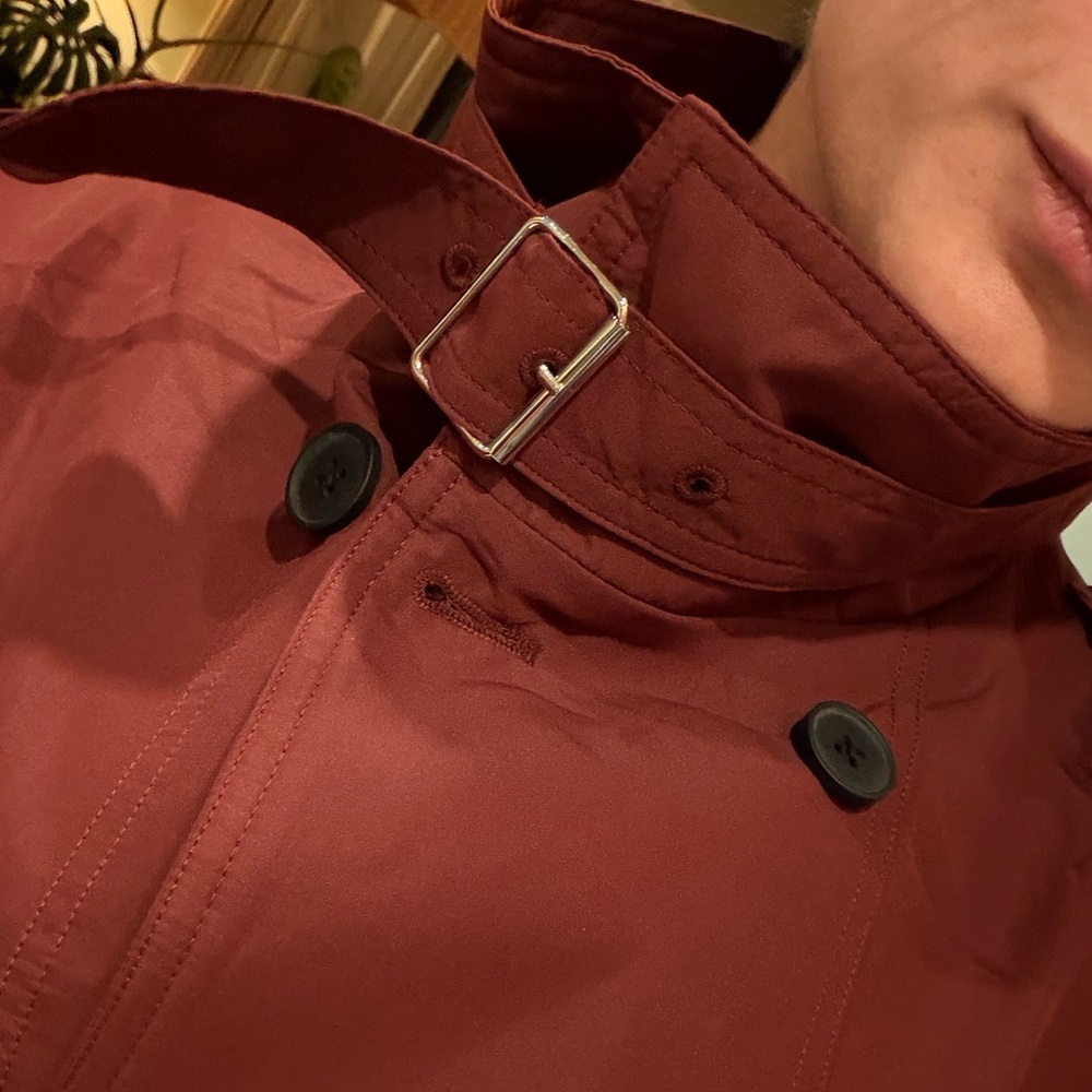 NWT Commense Burgundy Trench Coat - Picture 12 of 12